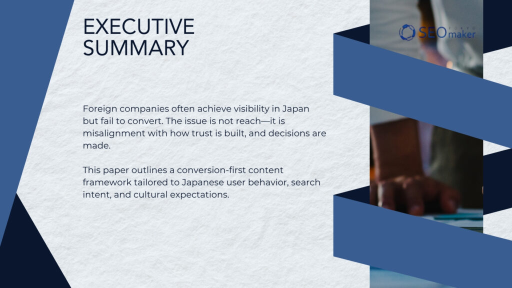 Content Strategy for the Japanese Market Summary