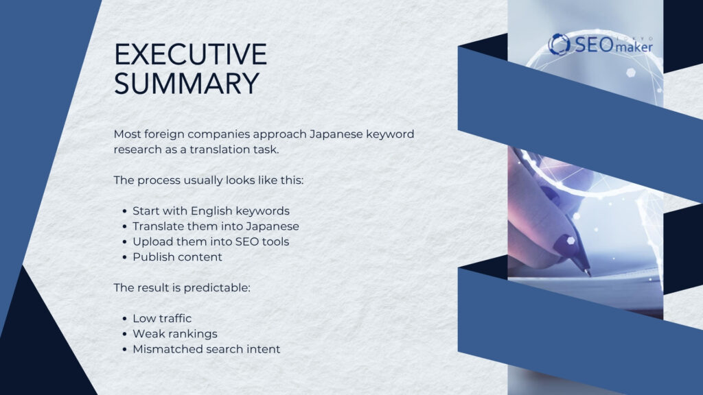 Keyword Research for Japan: How to Think in Japanese Even If You Don’t Speak It Summary