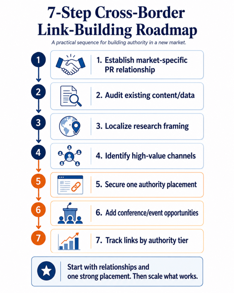 Infographic comparing cross-border link-building channel effectiveness for West-to-Japan and Japan-to-West campaigns