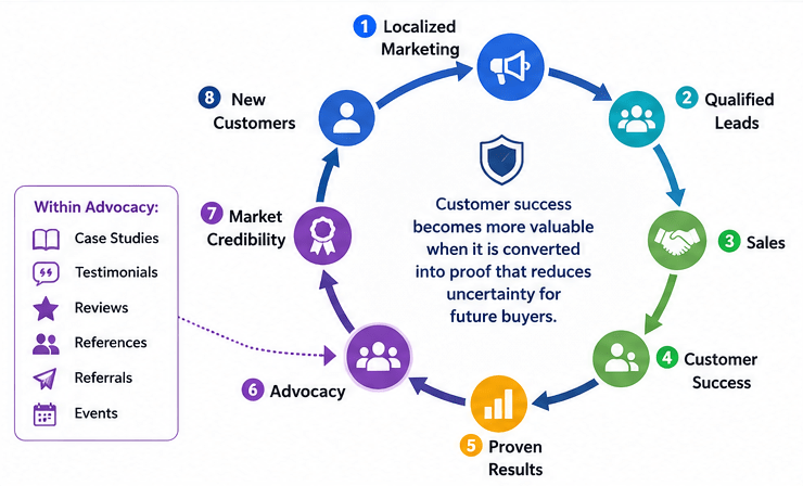 The Cross-Border Customer Advocacy Flywheel