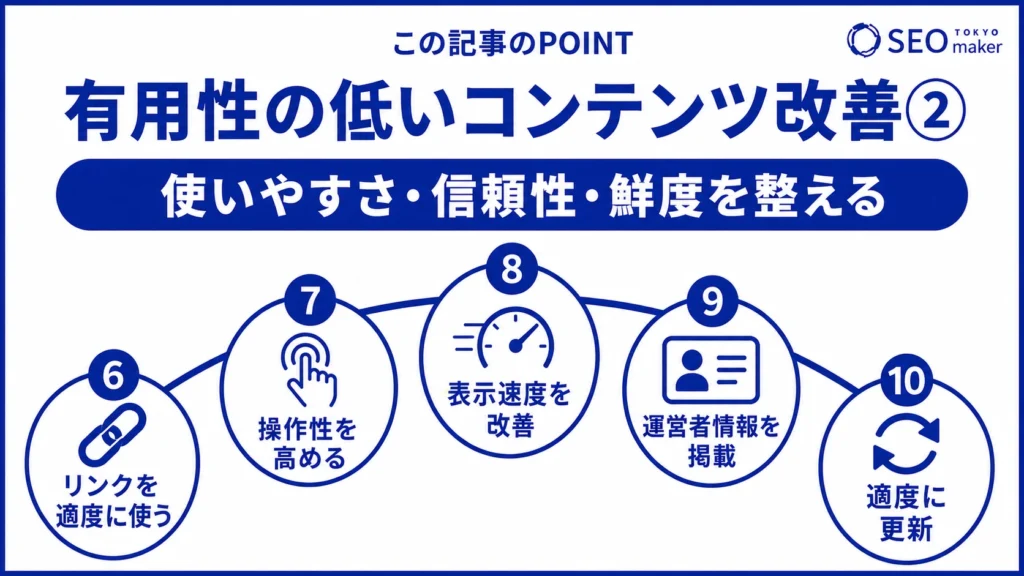 有用性の低いコンテンツの改善方法をまとめた図(その2)