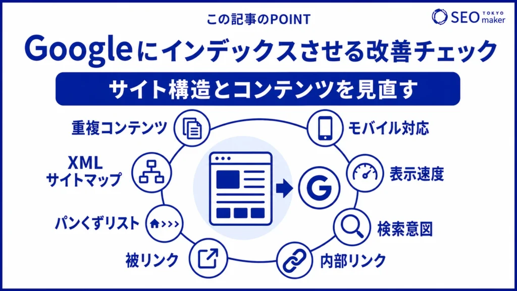 インデックス状況の改善方法をまとめた図