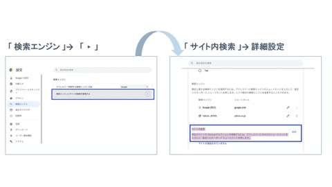 ブラウザの検索エンジン管理機能