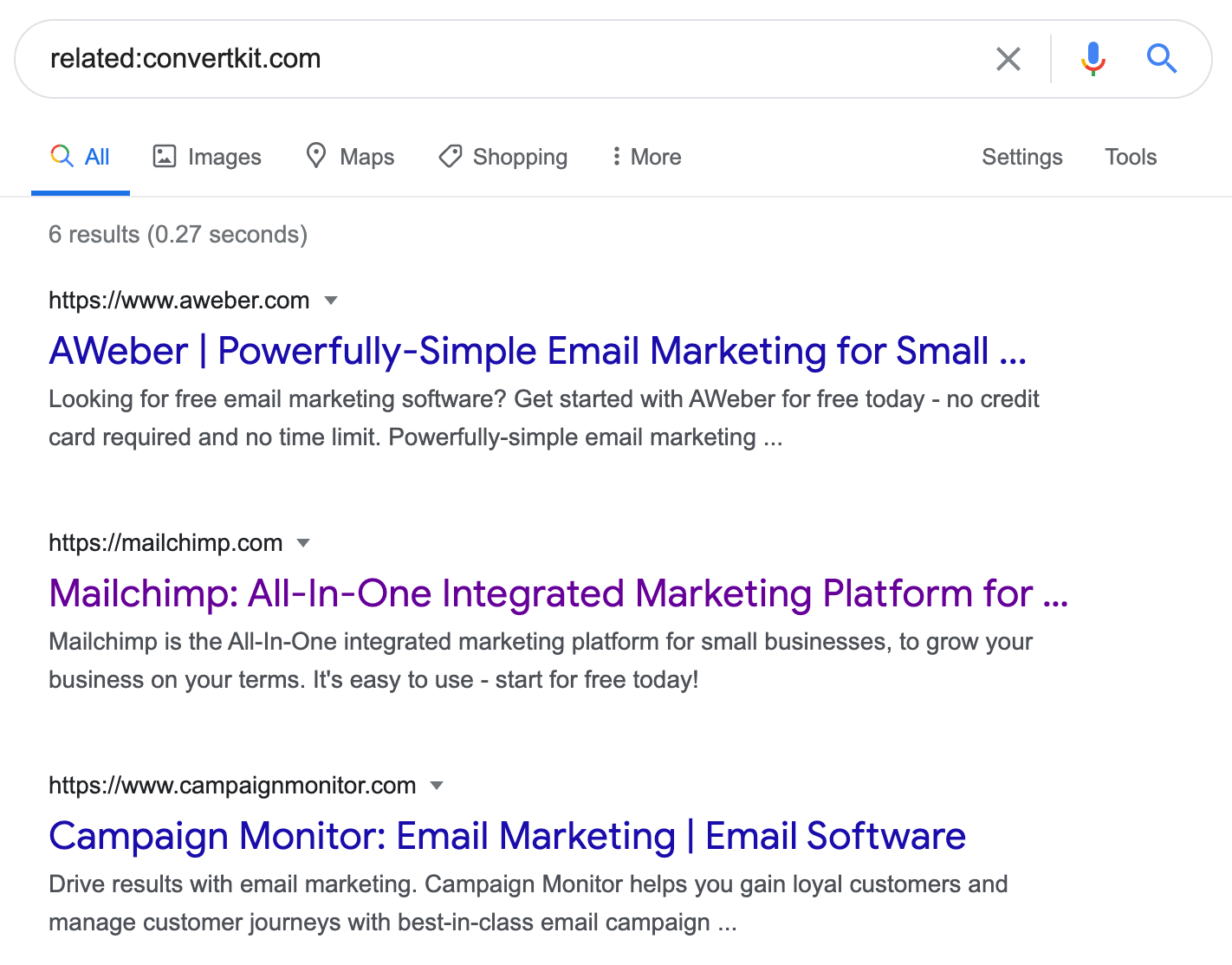 Googleでrelated:competitor.comを検索