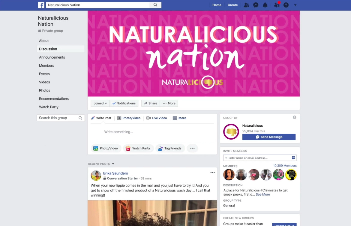 2．NaturaliciousのFacebookコミュニティ