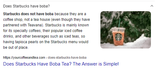 Does Starbucks have boba?