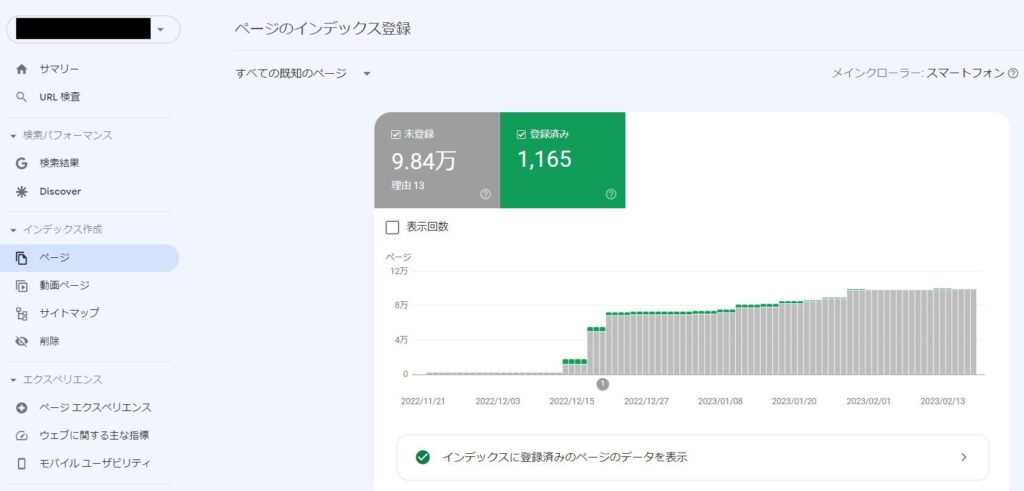 ページのインデックス登録