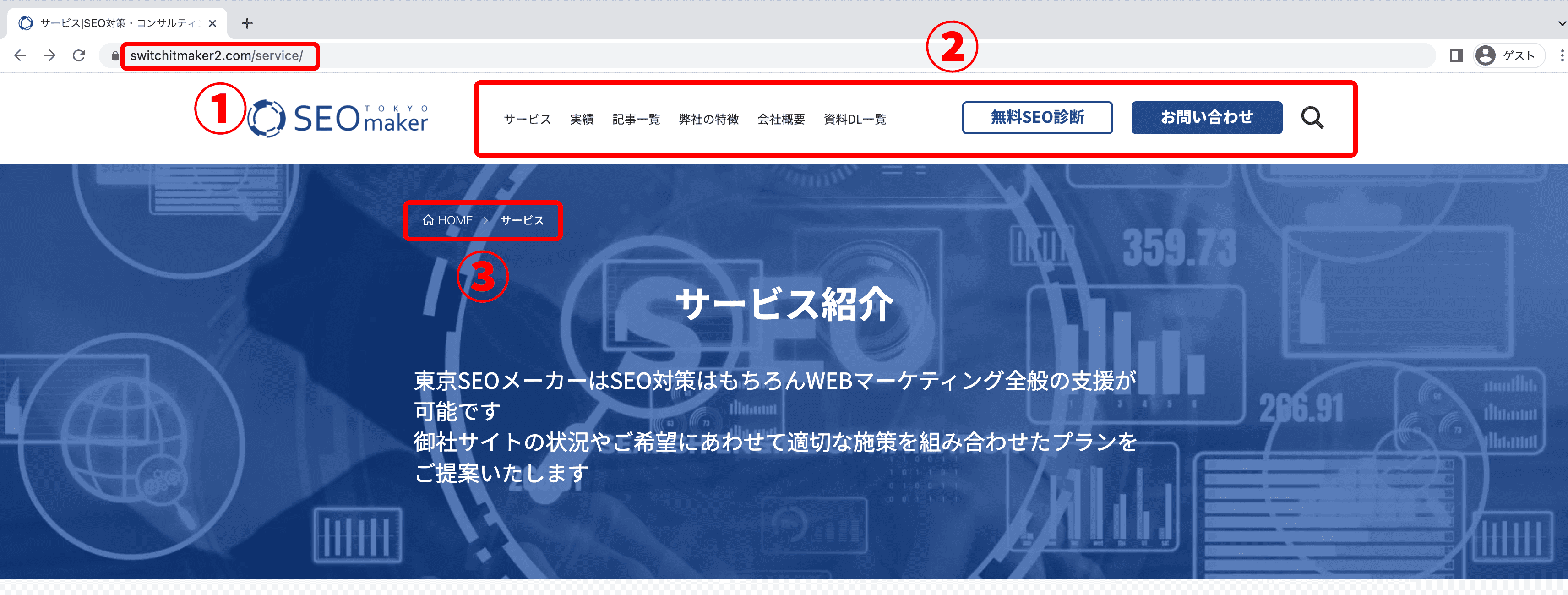 WEBページの要素を確認する