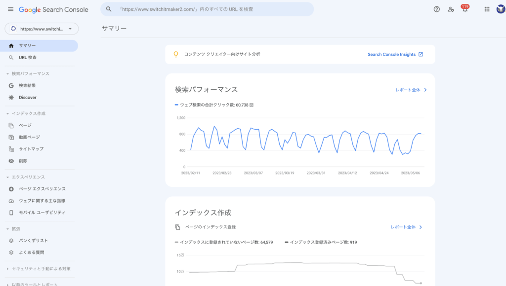 方法１：Googleサーチコンソールで確認する