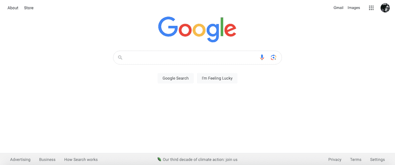 Google検索エンジン（英語版）