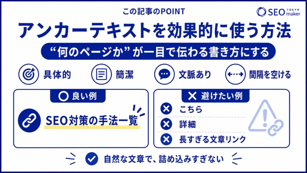 アンカーテキストを効率的に使う方法をまとめた図