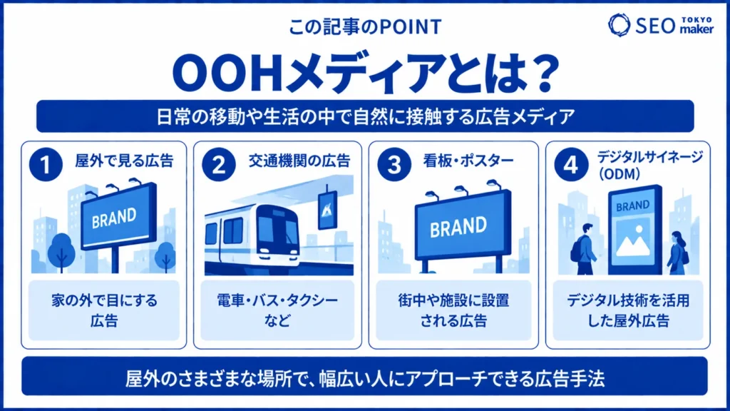 OOHメディアとは?類義語やメリット、注意点などを徹底解説①