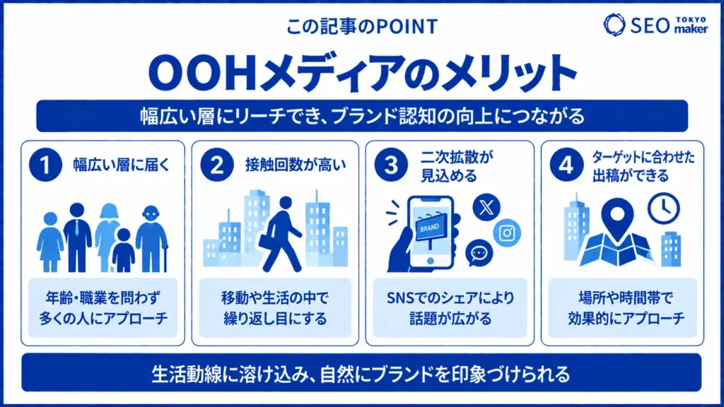 OOHメディアとは?類義語やメリット、注意点などを徹底解説②