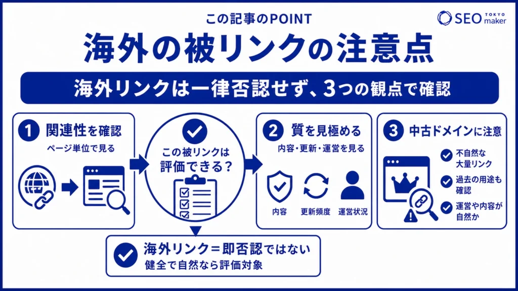 海外の被リンクの注意すべきサイトタイプの見極め方の図解