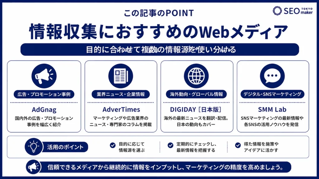 マーケティングの情報収集におすすめのメディアとツールを紹介!②