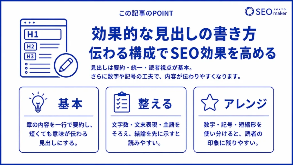 見出しの書き方とは？ SEO効果を図で解説