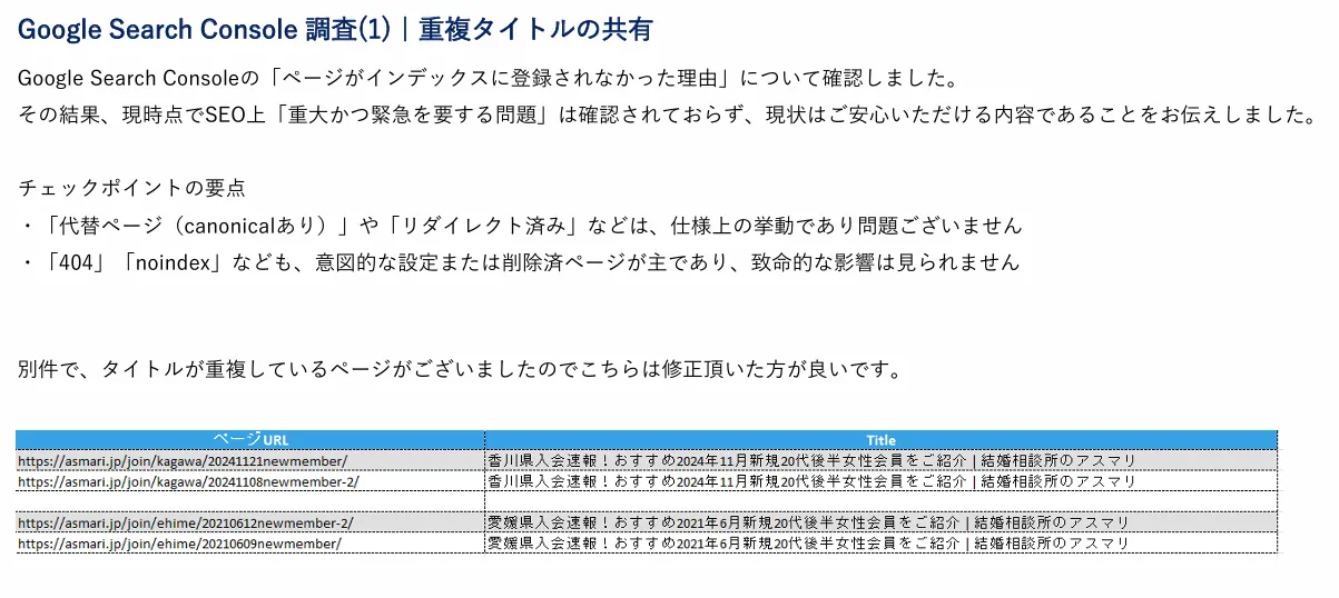 重複の修正