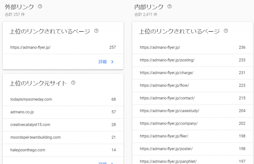 外部リンクGoogle search console