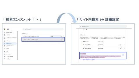 ブラウザの検索エンジン管理機能